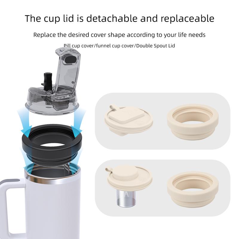 Replacement Lid for 40oz Tumble, Dual-Spout Design,Straw & Sip, Leak-Proof Cup Accessory