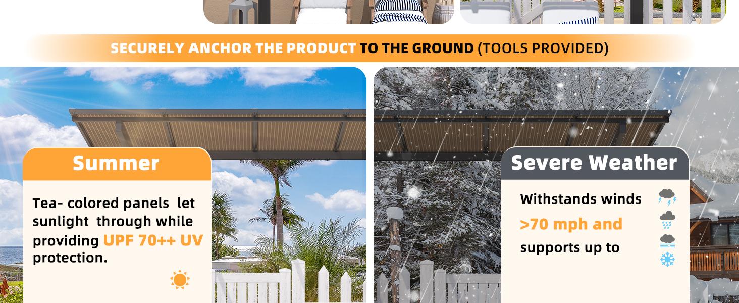 AECOJOY Gazebo Outdoor Pergola for Patio with Lean to Hard Top Grill, Clearance with Roof, Small Wall-Mounted Heavy Duty Awnings Adjustable Canopy AECOJOY Gazebo Outdoor Pergola for Patio with Lean to Hard Top Grill, Clearance with Roof, Small Wall-Mounted Heavy Duty Awnings Adjustable Canopy