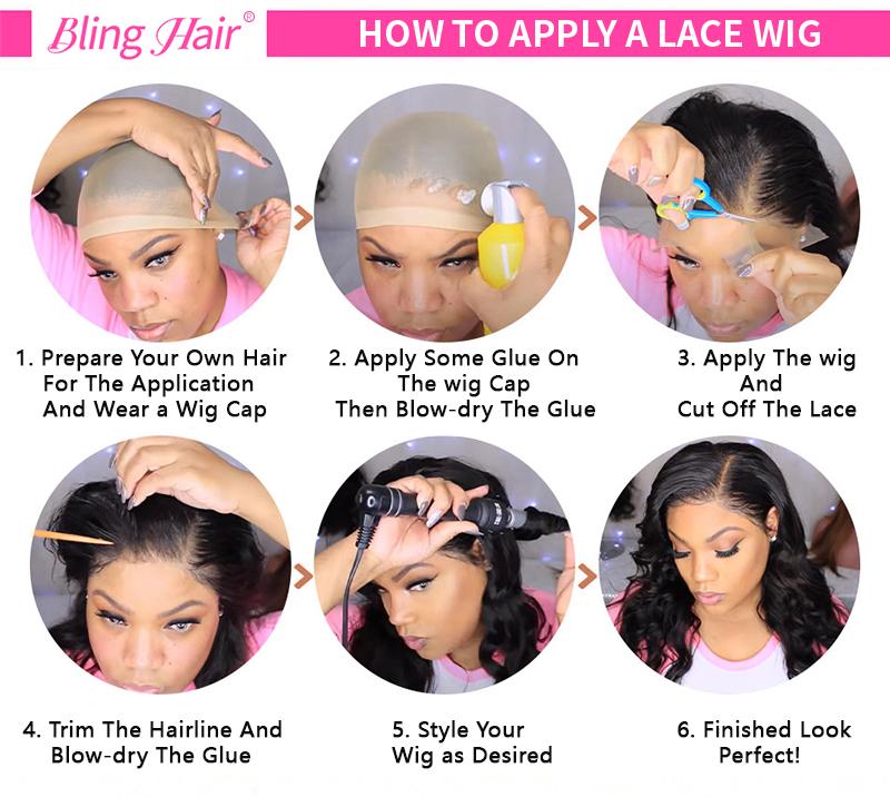 Bling Hair 180 Density 13x6 13x4 HD Transparent Straight Lace Frontal Wigs Human Hair 32 34 Inch 360 Full Lace Front Wig PrePlucked For Women