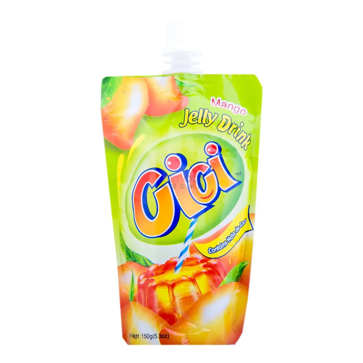 STRONGFOOD CICI Mango Jelly Drink with Real Coconut Jelly Bits & Fruit Juice - Refreshing Snack, 150g