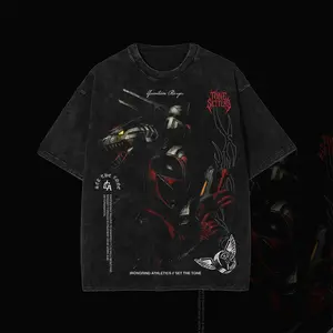 Vintage Chrono Quantum Ranger Washed Graphic T-Shirt – Retro Red Q-Rex Power Sci-Fi Streetwear Cotton Tee Unisex Shirt