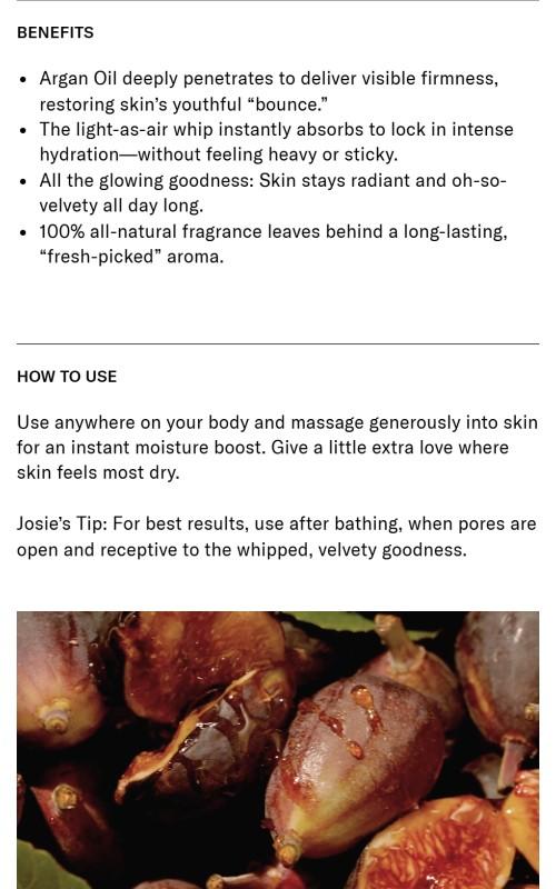 Josie Maran Whipped Argan Oil Body Butter, Beauty & Personal Care Bath & Body Care Moisturizer Josie Maran Whipped Argan Oil Body Butter, Beauty & Personal Care Bath & Body Care Moisturizer