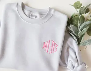 Monogram Sweatshirt, Embroidered Quarter , Monogrammed Gift, Personalized Monogram, Monogram Pullover,Elegant Preppy Gift for Her, Monogrammed Soft Cotton Pullover for Women, S-3XL High Quality Classic Comfort Top