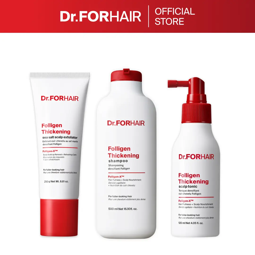 [Dr.FORHAIR] Root Revival Trio | Scalp Sea Salt Exfoliator 8.81 oz+ Shampoo 16.91 oz + Scalp Tonic 4.06 oz | Deep Scalp Care, Root Strengthening, Oil Balance & Fuller-Looking Hair