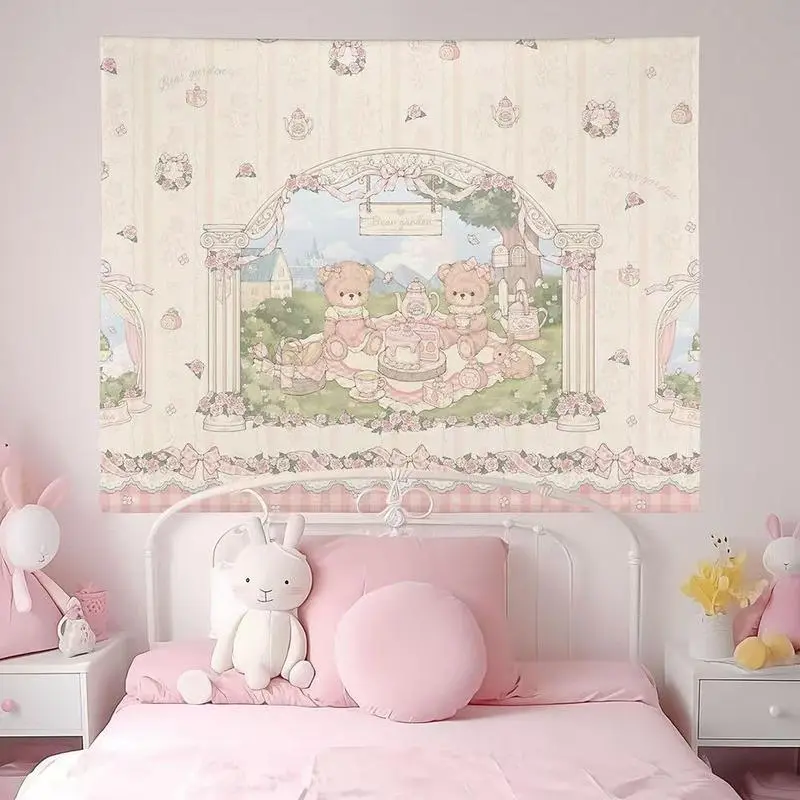 HOKMAH Cute Wall Tapestry Hanging Cutecore Decor, Y2k Wall Hanging Kawaii Aesthetic Cutecore Coquette Preppy Banners Dorm