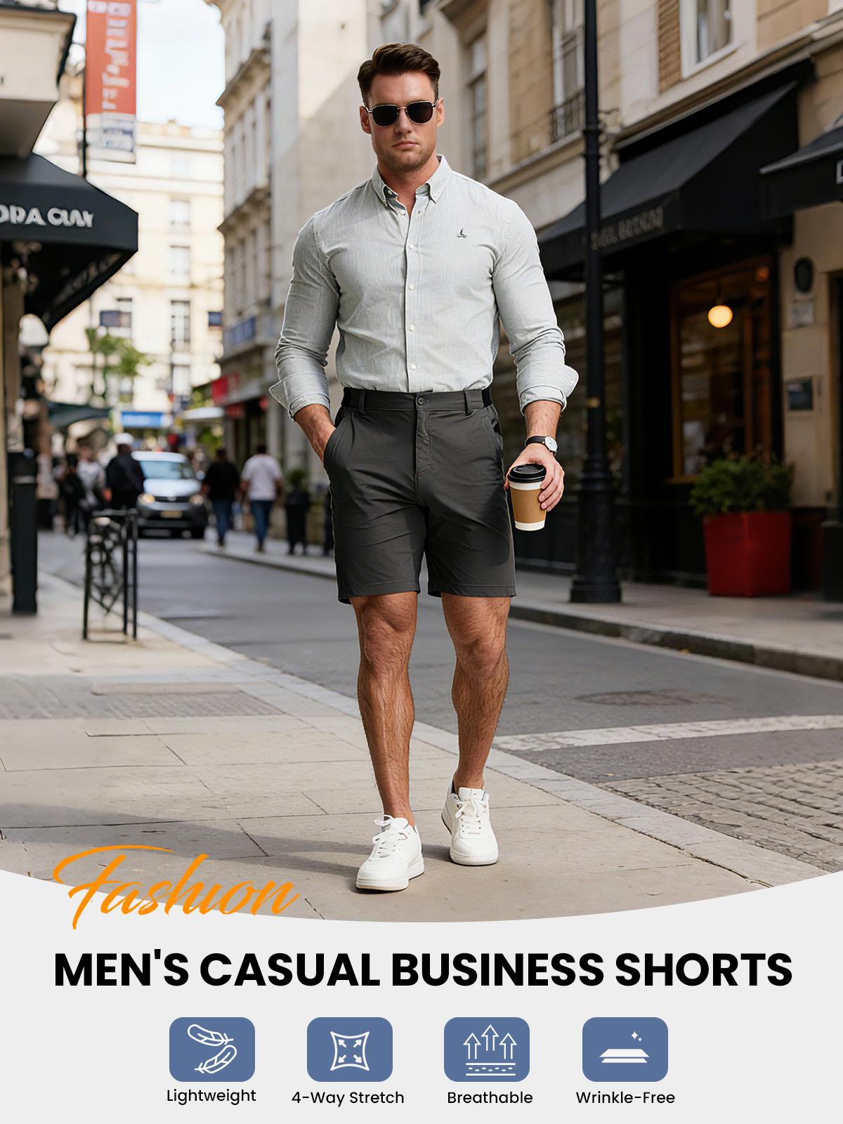 GOPUNE Men's Plus Size Work Shorts 4-Way Stretch Quick Dry Outdoor Casual Golf Shorts For Daily Wear,comfy Pants #SpringFresh