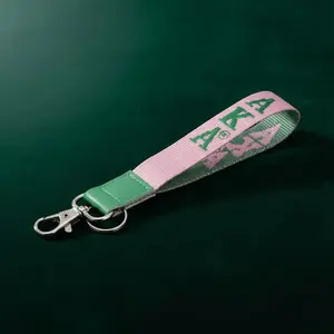 AKA Canvas Embroidered Wristlet Strap Clip