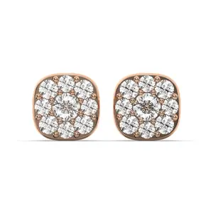 Men's Jewelry - VVS Lab Diamond Cluster Stud Earrings For Men | 14K Rose Gold