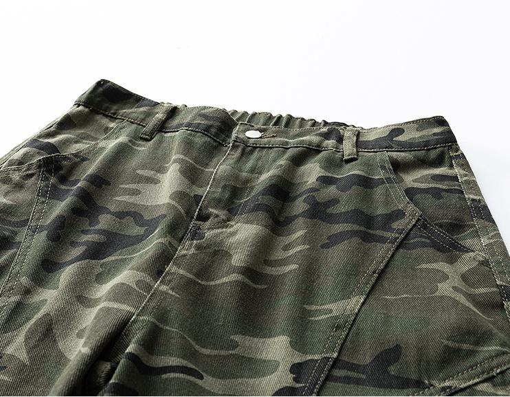 Men’s retro camouflage cargo pants, micro-flare camouflage denim jeans, new casual cargo-style pants, unisex high-street fashion loose straight-leg drop-crotch wide-pocket casual trousers, comfortable breathable fabric, suitable for everyday wear and outd