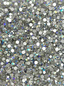 Color No.26-No.50 Mixed Sizes (From SS6 to SS20) Flat Back Round Glass Rhinestones
