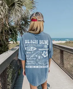 Comfort Colors Beach Bum Tee Preppy TShirt Y2k Wearing Coconut Girl Tee Shark Lover gift Woman's clothing Ocean Surf Shirt