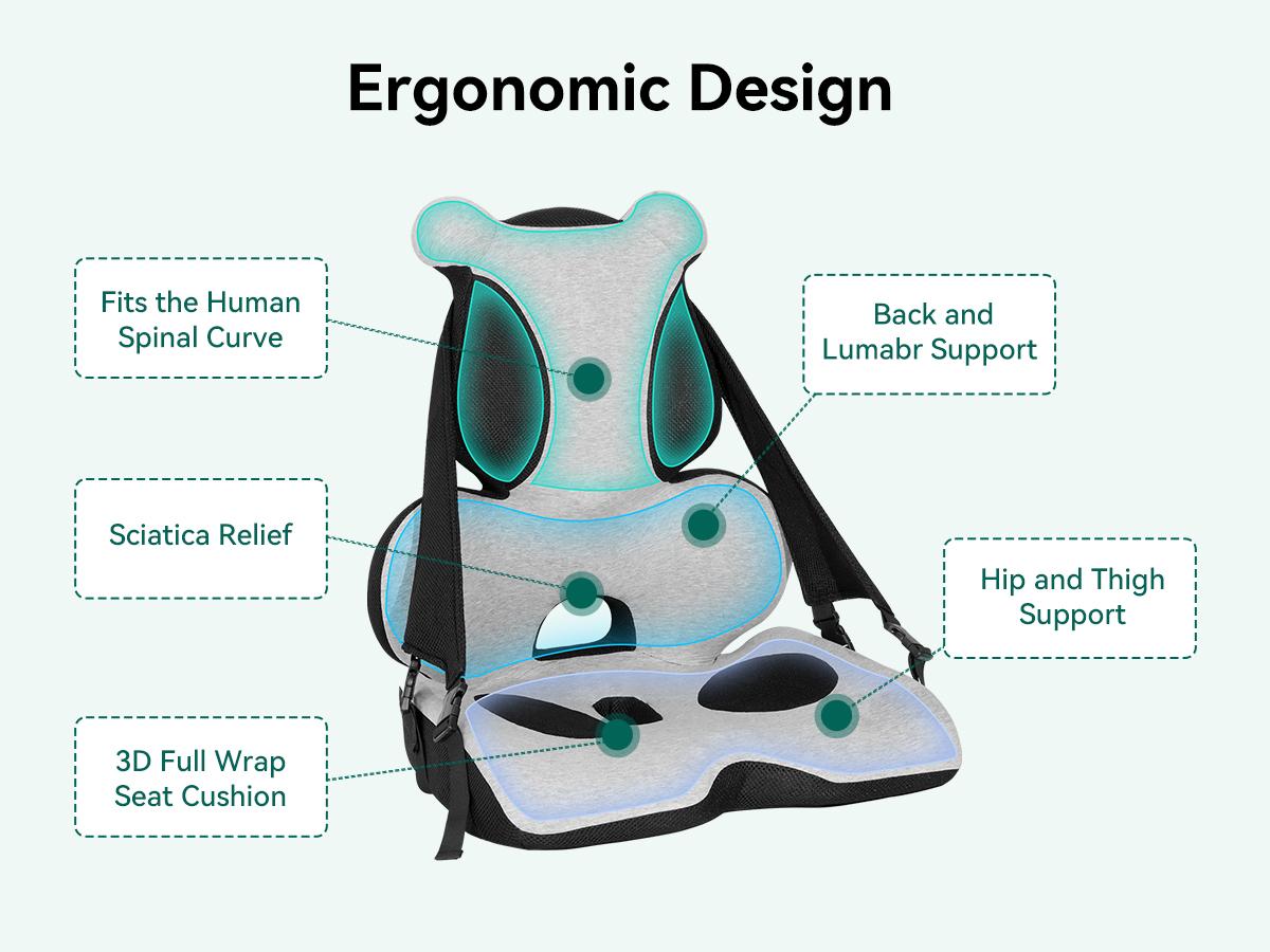 Snailax Memory Foam Lumbar Support Pillow, Car Seat Cushion, Office Chair Cushion, One Piece Chair Pad, Improve Posture, Sciatica, Hip & Back Coccyx Tailbone Pain Snailax Memory Foam Lumbar Support Pillow, Car Seat Cushion, Office Chair Cushion, One Piece Chair Pad, Improve Posture, Sciatica, Hip & Back Coccyx Tailbone Pain