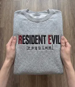 Embroidered Vintage Resident Evil Requiem Sweatshirt, Zombie Game Resident Evil 9 Shirt, Gift For Gamer, Umbrella Corps Horror Game Tee 2026