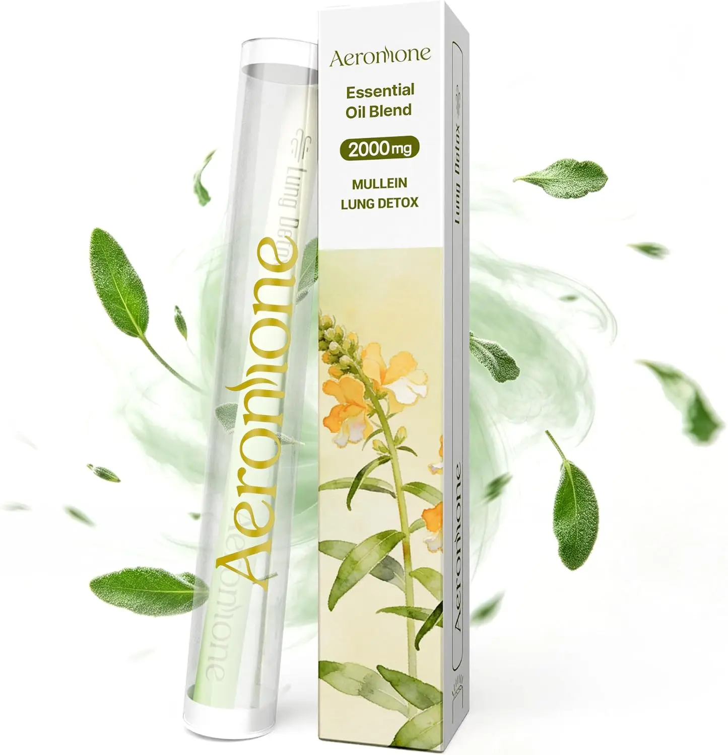 Mullein & Peppermint Botanical Scent Oil 2ml, Herbal Aroma Blend with Mullein Extract & Peppermint, Portable Fragrance Accessory for Home, Office & Travel