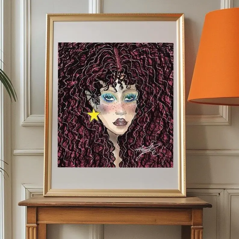 Star Girl | Illustration | Giclee Art Print | Contemporary Art | Wall Decor