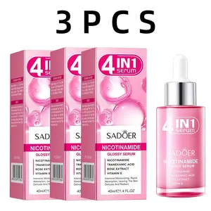 SADOER 4-in-1 Super Essence Lotion Korean Moisturizing Cream Facial Essence for Women Hydrating Toner with Niacinamide Tranexamic Acid Rose Extract Vitamin E Gentle Cica Serums Daily Use Skin Repair Hydrate Moisture Moisturizer Hyaluronic