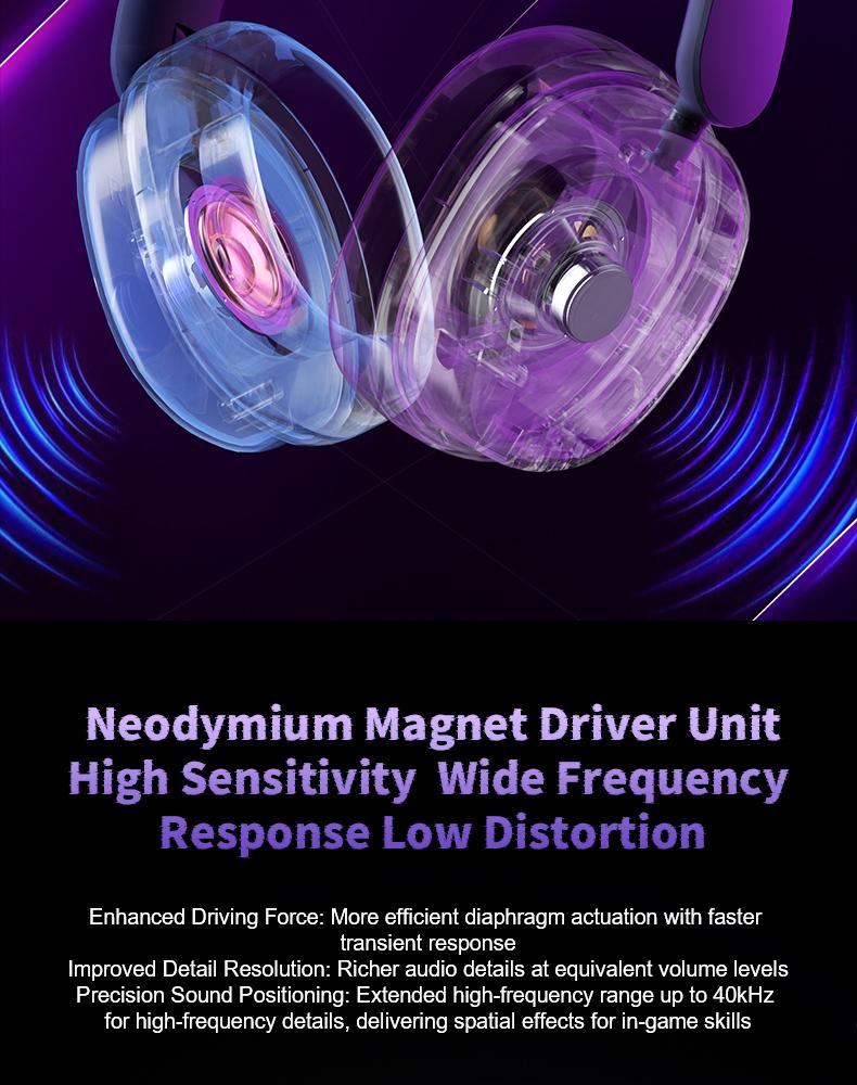 AULA G7 Pro Pink Wireless Gaming Headphones with Mic, 7.1 Surround Sound, Ultra-Low Latency, RGB Over-Ear with Noise-Canceling Mic AULA G7 Pro Pink Wireless Gaming Headphones with Mic, 7.1 Surround Sound, Ultra-Low Latency, RGB Over-Ear with Noise-Canceling Mic