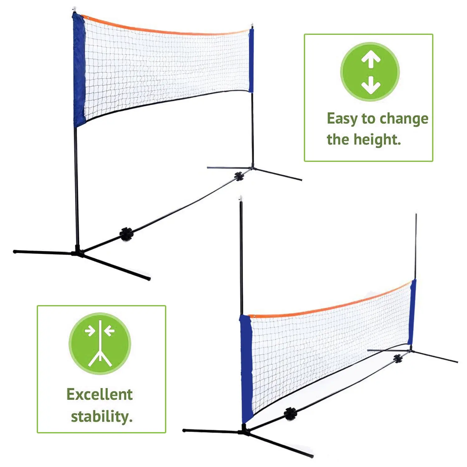 Zeny 10x5 ft Foldable Polyester Multi-Sport Net - 10ft Wide Play, Adjustable Height, EVA Foam Pad, No Stakes or Tools Installation, Durable, Compact, Built for Backyard & Beach Play, Family Fun