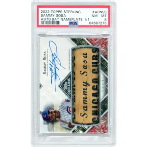 Sammy Sosa Chicago Cubs Autographed 2022 Topps Sterling Game Used Nameplate Bat Barrel Relic #ABN-SS #1/1 PSA Authenticated 8 Card - Fanatics Authentic Certified