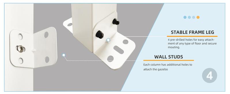 AECOJOY Large Wall Mounted Pergola Gazebo with Heavy Duty Canopy & Adjustable Panels for Outdoor Patio, Deck, and Pool Areas