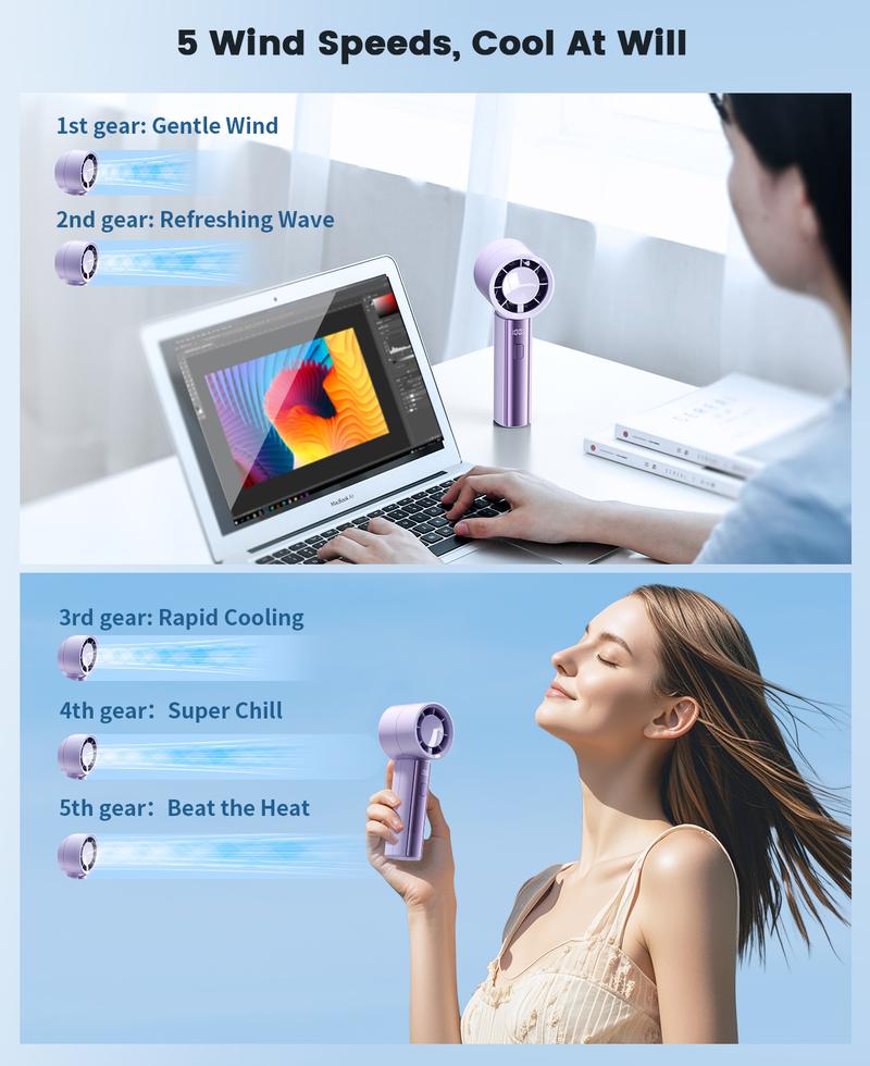 Handheld Fan High Speed 4000mAh 5-Speed Adjustment Digital Display Portable Ergonomic Turbopower for Hydration and Comfort Handheld Fan High Speed 4000mAh 5-Speed Adjustment Digital Display Portable Ergonomic Turbopower for Hydration and Comfort