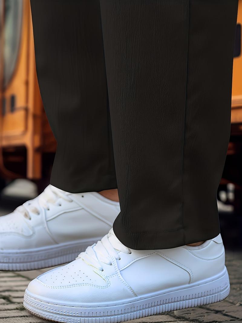 Men's Casual White Pants with Drawstring Waist and Pockets Comfortable Stylish Everyday Wear for Relaxed Look