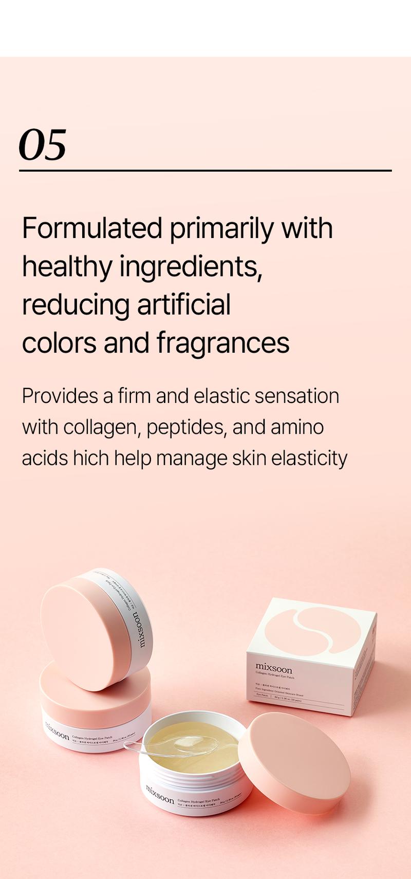 [mixsoon Official Shop] Collagen Hydrogel Eye Patch 30 pairs (60ea) - Collagen Patch that adds elasticity to bulging and wrinkled eye areas, Korean Skincare for Glass Skin