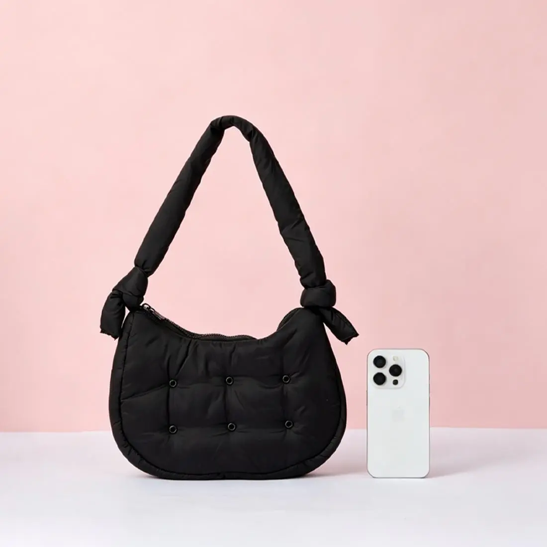 MINISO Cloud Bag - Soft Padded Mini Underarm Purse, Lightweight Fluffy Fashionable Bag for Women, Korean Chic Girl Aesthetic Minis Women's Handbag for Everyday Use, Fashionable Bags, Girl Aesthetic Women's Handbags