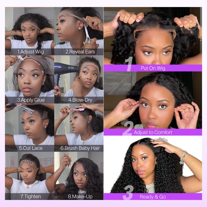 Megalook 13x6 Glueless Lace Frontal Wig Pre-Everything Ear To Ear Natural Hairline HD Lace Skin Melted Silky Straight Human Hair Wigs With Drawstring