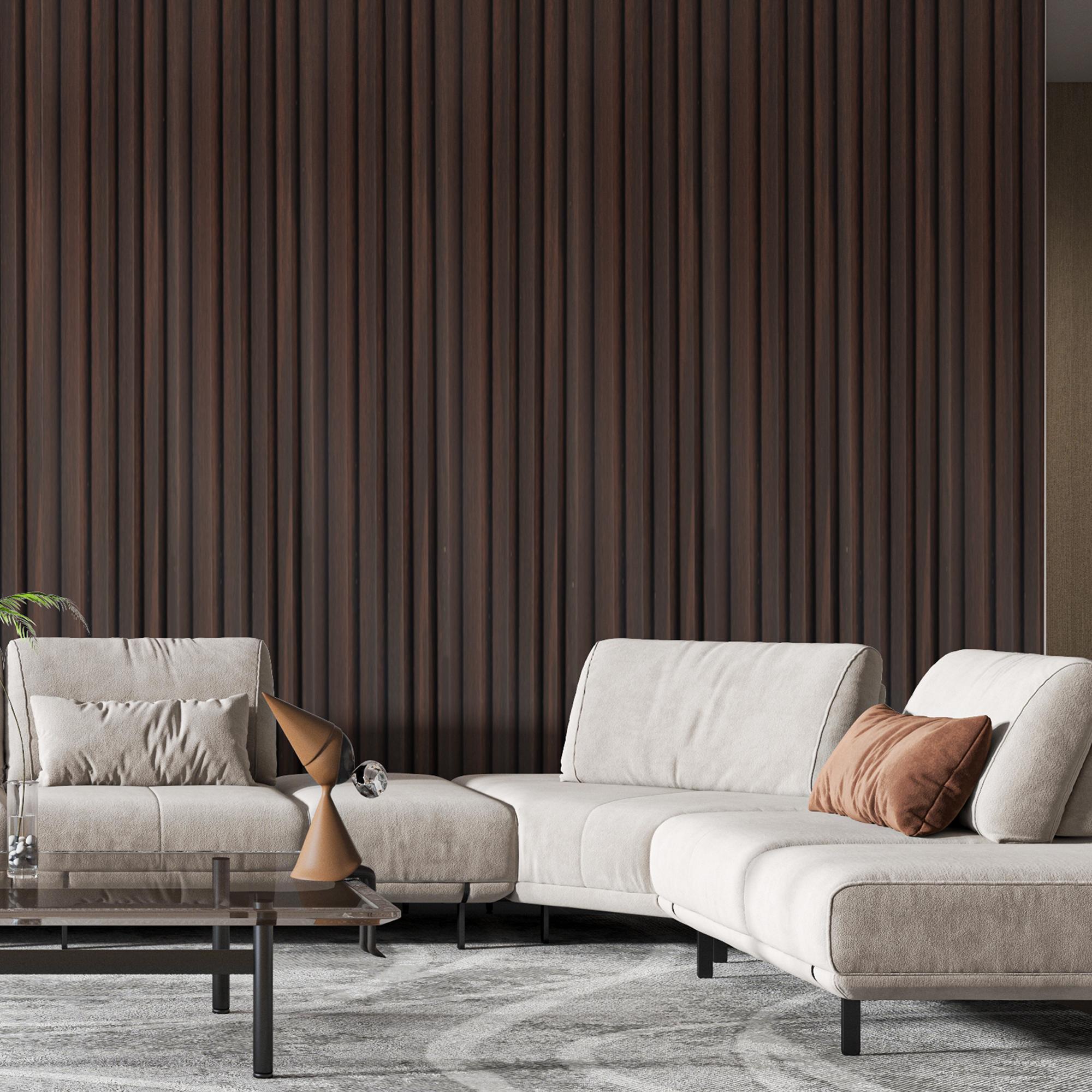 Art3d WPC Acoustic Slat Wall Panels, 16-Pack 48 x 6in 3D Wall Accents for Interior Wall Decor, TV Background, Living Room, Bedroom, Boxwood wallboards