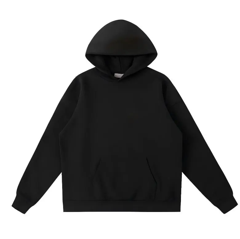 Black Color Hoodie S22- High-Quality Graphic Long Sleeve Sweatshirt for Men's Casual Outdoor Wear, Oversized Fit, Comfortable & Durable - Menswear Stylish Tops