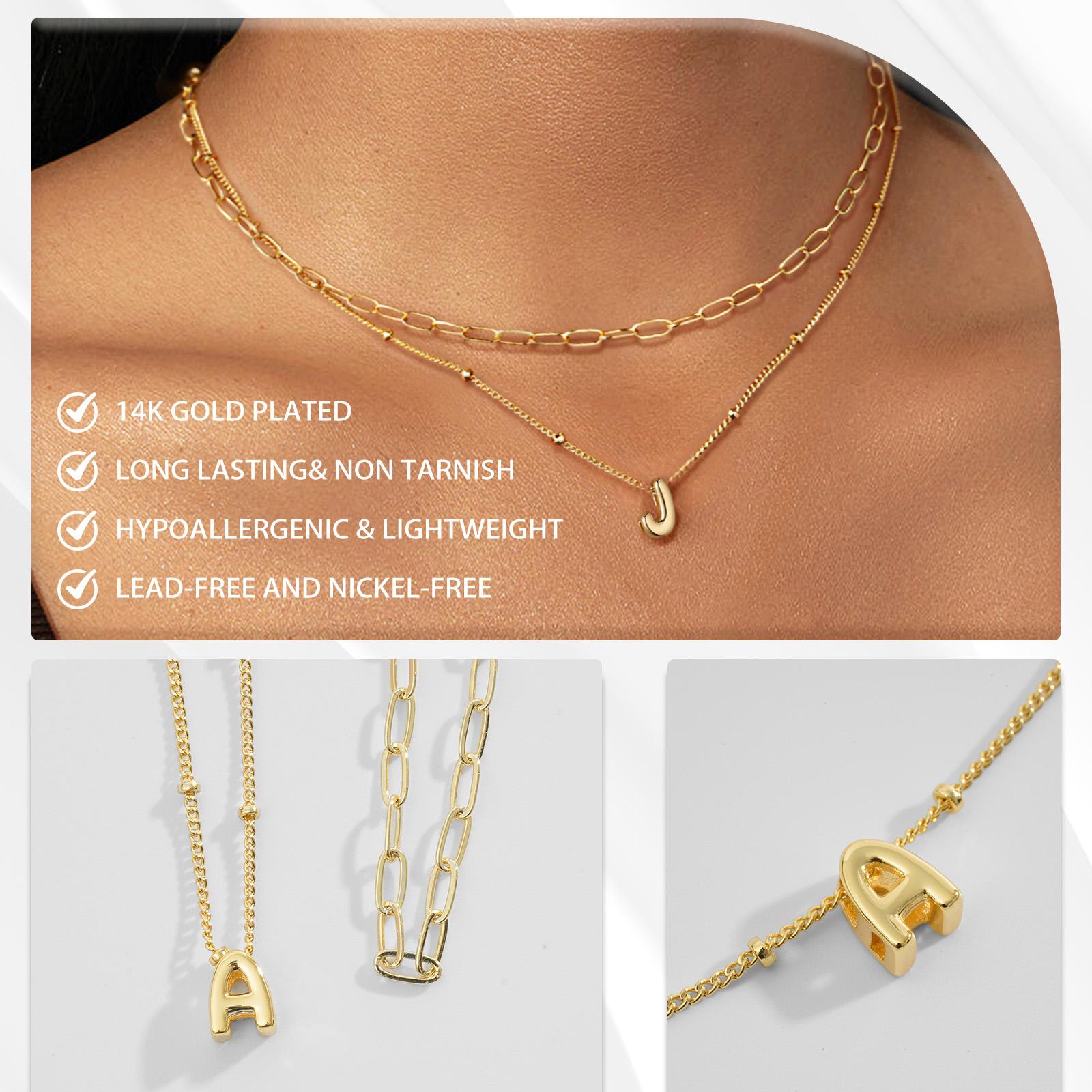 Turandoss Women's Dainty Initial Necklace Set - Hypoallergenic, Fashionable, Exquisite Layered Paperclip Chain Choker, Personalized Pendants, Mothers Day Gift Ideas, Exquisite Jewelry Gift for Birthdays summerwins Turandoss Women's Dainty Initial Necklace Set - Hypoallergenic, Fashionable, Exquisite Layered Paperclip Chain Choker, Personalized Pendants, Mothers Day Gift Ideas, Exquisite Jewelry Gift for Birthdays summerwins