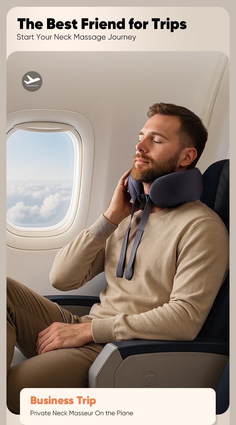 CINCOM U-Shaped Neck Massager Pillow for Cervical Support, with Soothing Heat & Kneading, 360° Memory Foam Support, Cordless, Rechargeable & Portable, Perfect Gift for Black Friday, Thanksgiving, Christmas, Birthdays & More