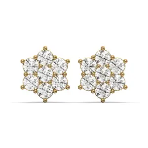 Men's Jewelry - VVS Lab Diamond Cluster Stud Earrings For Men | 14K Gold