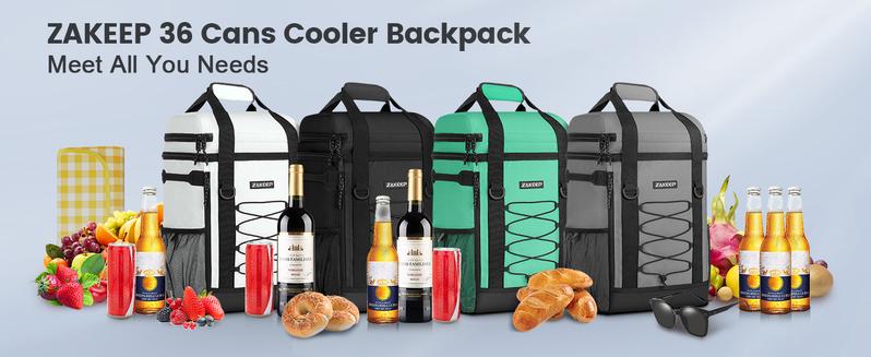 Cooler Backpack, 36 Cans Multifunctional Leakproof Cooler Backpack with Padded Top Handle, Mesh Pocket for Camping BBQ Lunch Picnic Hiking Fishing,Waterproof Ice Box Thermal Bag Insulated Travel