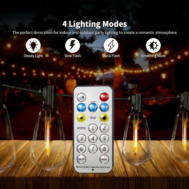 DAYBETTER Solar Outdoor String Lights Vintage Edison ST38 Bulbs Waterproof Remote Control Dimmable Timer Garden Patio Ambience Decor(New & Old Styles Mixed Delivery) DAYBETTER Solar Outdoor String Lights Vintage Edison ST38 Bulbs Waterproof Remote Control Dimmable Timer Garden Patio Ambience Decor(New & Old Styles Mixed Delivery)