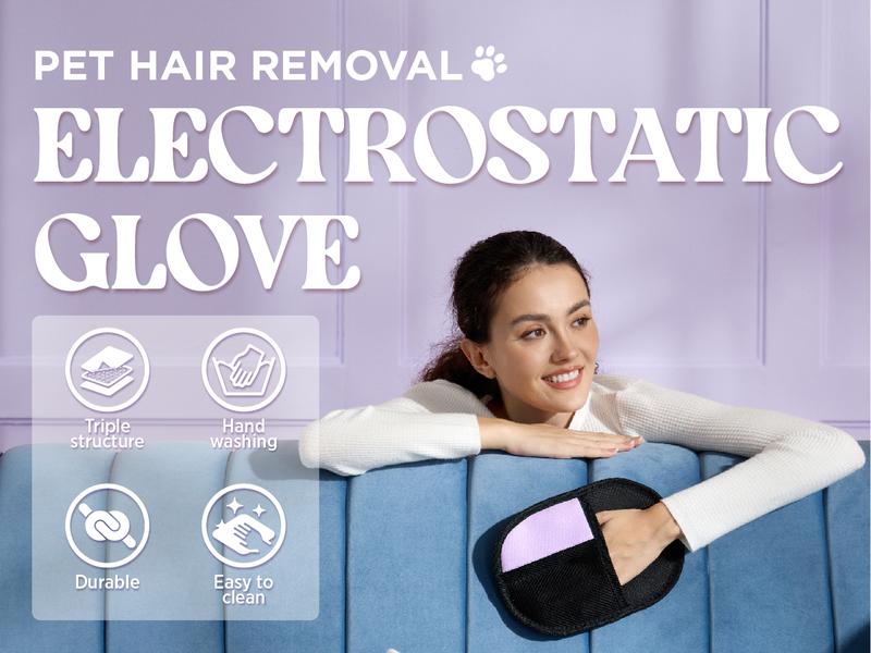 Lesure Pet Hair Remover Glove Electrostatic Removal for Dog & Cat Reusable for Carpet Couch Clothing Furniture One-Hand Hair Removal Machine Washable Travel-Friendly Multi-Surface Use, TikTokShopBlackFriday Choice