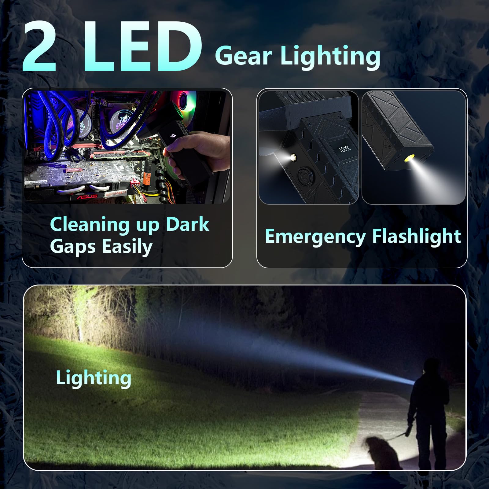 HSTOP Electric Air Duster with Flashlight ,Portable Cordless Leaf Blower Turbo Fan ,4 Wind Speeds LED Display ,10000mAh Battery USB Rechargeable for Cleaning Dust,Snow,Computer,Keyboard,Outdoor