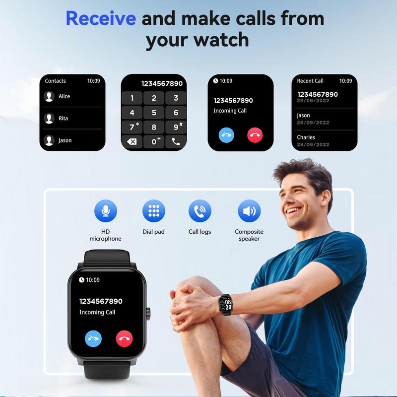 【Valentine's Day gifts for 2026】Smart watch, wireless talking/dialing, multi-sport mode, call reminder and rejection, SMS reminder, message reminder, various APP reminders, multi-function display, HD screen,Suitable for both men and women.