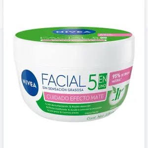 Nivea Facial Efecto Mate - Matte Effect Facial Cream 200g and Facial cleanser Set 150g -