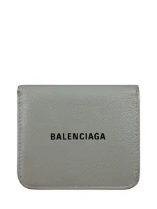 Pre-owned leather Small Leather Goods Balenciaga Grey Compact Cardholder