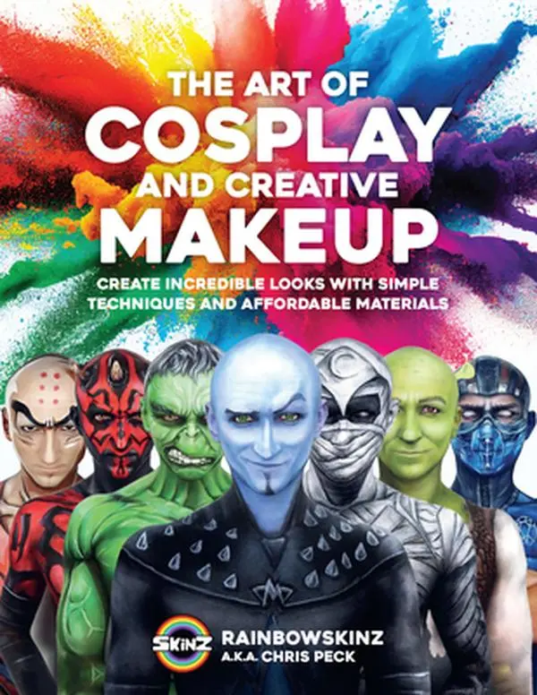 Cosplay & Creative Makeup Tutorial Paperback Book (English) by Chris Peck - Halloween, Aspiring Cosplayers, Accessible Costume-Elevating Methods, Practical Facial Contouring Tips, Affordable Materials, Social Media Content Advice, Comic Conventions