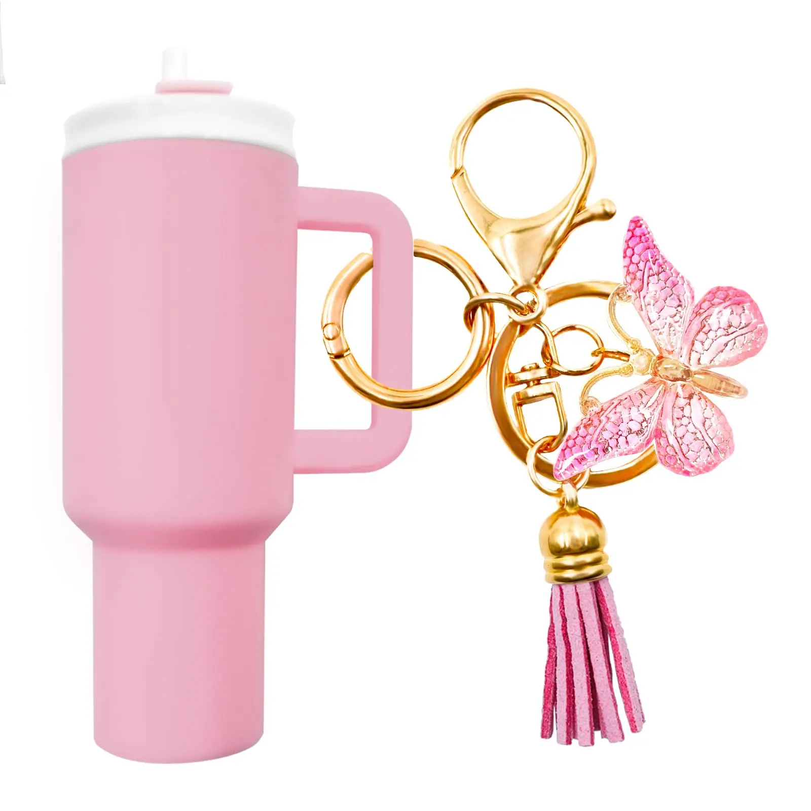 EIiovcnya Mini Tumbler Keychain Chapstick Holder Stanley Cup Keychain Accessories Suitable for Women Wallets Handbags Backpacks Cute Key Ring