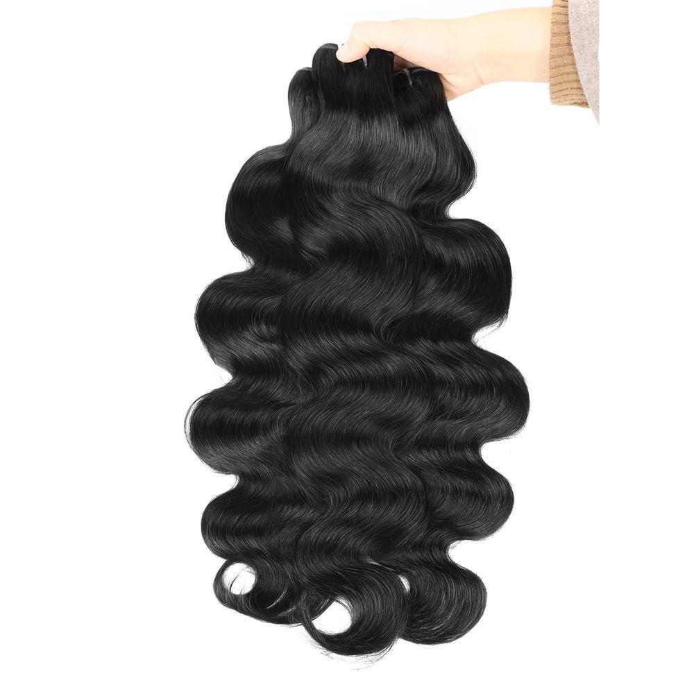 Body Wave Sew in Hair Extensions 2x6 Closure Quick Weave 30inch Brazilian Raw Human Hair Bundles with Closure Salon Quality Body Wave Hair 1 3 4 Bundles