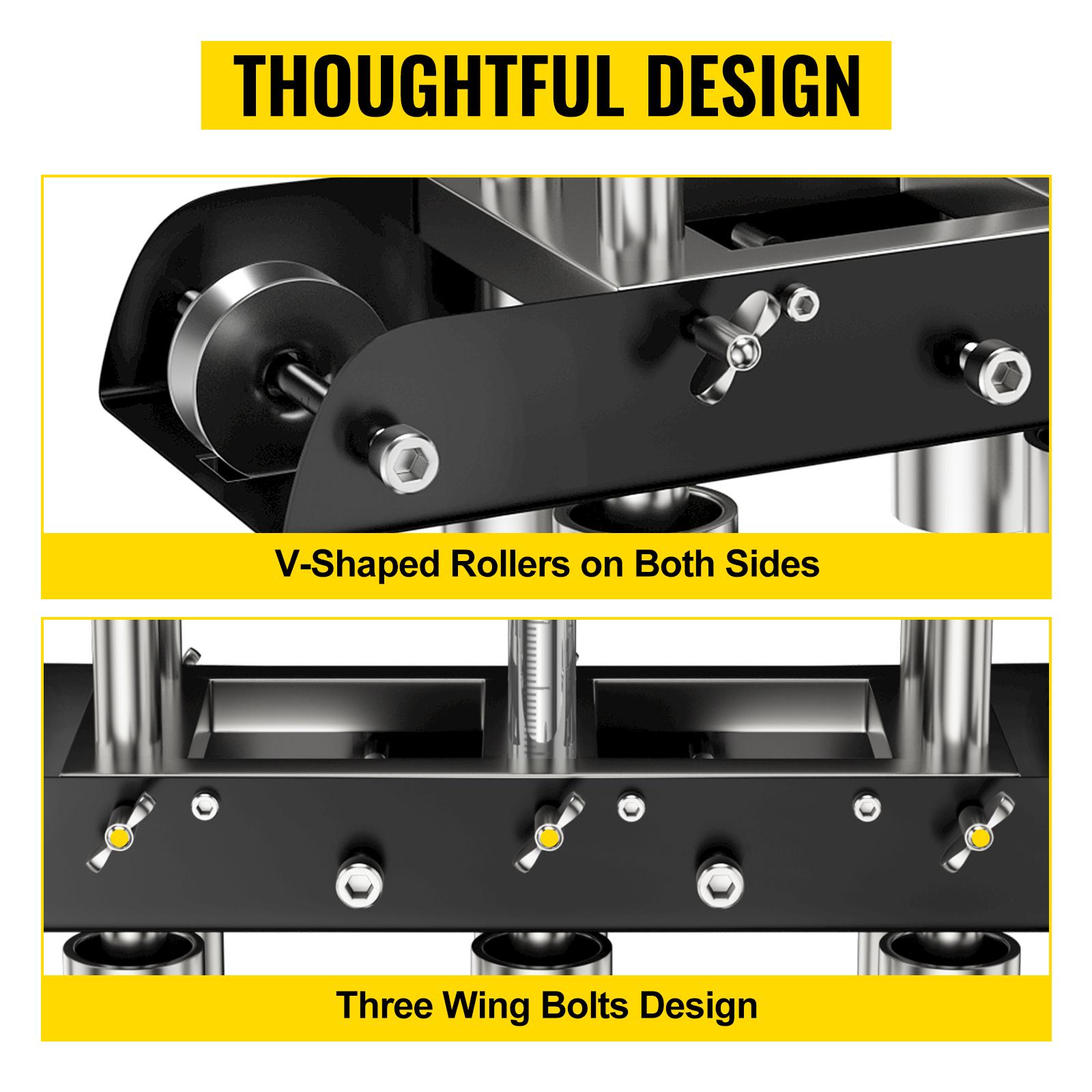 VEVOR Three-Station Edge Roller, TikTokShopBlackFriday, Large Radius, 0-90° Bending Angle Sheet Metal Brake, Quickly Adjusts for Making 0.63\"-5.7\" Bends in 30-19 Gauge Steel, for Clean Crisp Bends in Metal Roofing Materia VEVOR Three-Station Edge Roller, TikTokShopBlackFriday, Large Radius, 0-90° Bending Angle Sheet Metal Brake, Quickly Adjusts for Making 0.63\"-5.7\" Bends in 30-19 Gauge Steel, for Clean Crisp Bends in Metal Roofing Materia