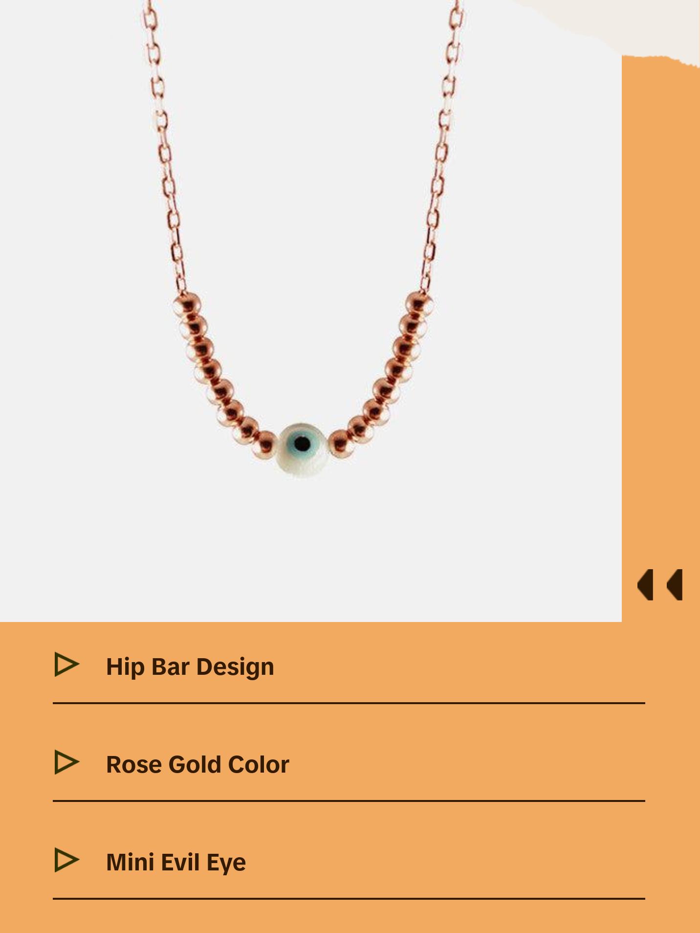 Rosy Beaded Blue Eye Necklace