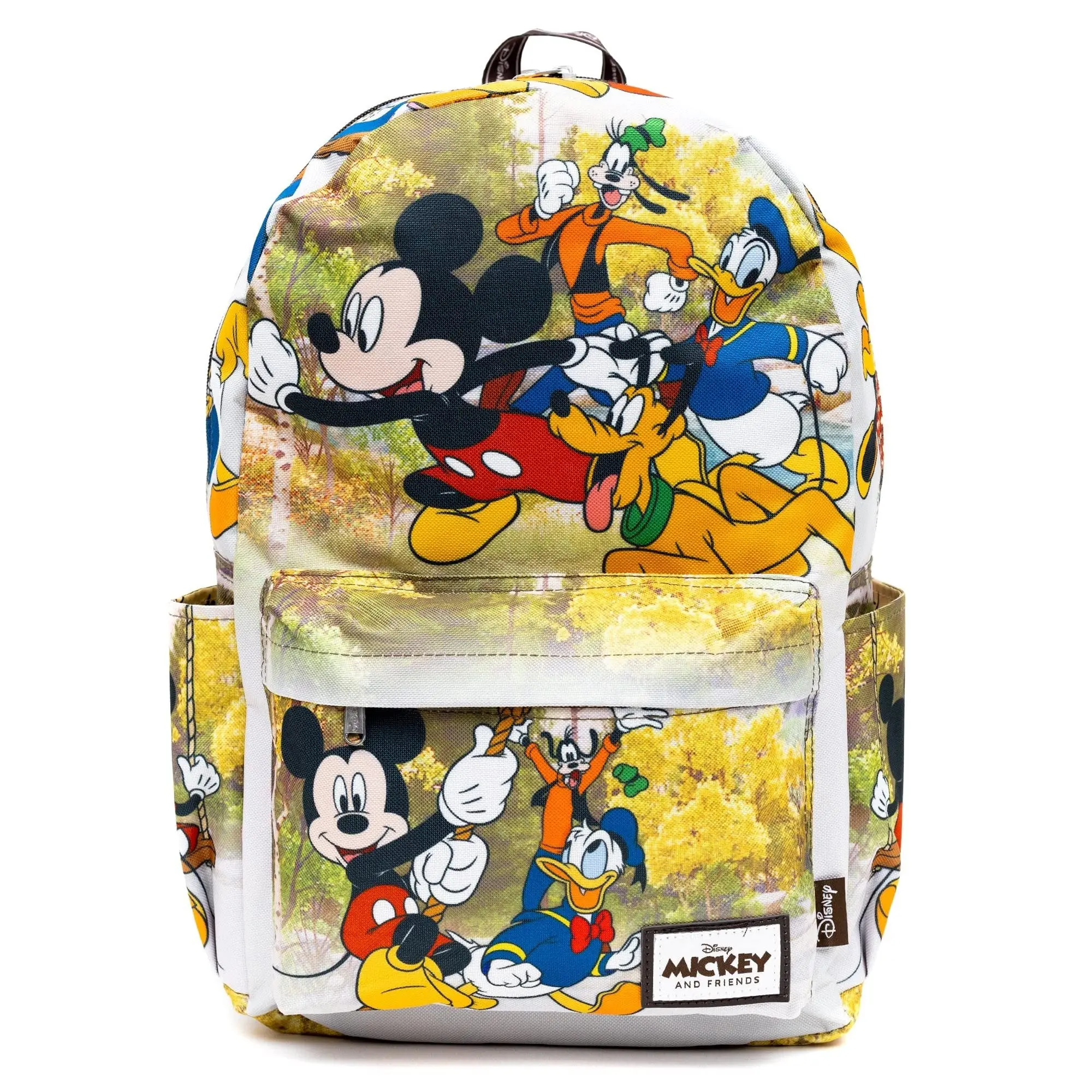 Wondapop Disney Mickey Mouse and Friends 17" Full-Size Synthetic Nylon-Polyester Backpack, Adjustable Straps, Bright Images, 1 Front Pocket, Padded Sleeve, for Back to School Haul, Traveling, First Day Of School, Everyday Carry, School/Travel
