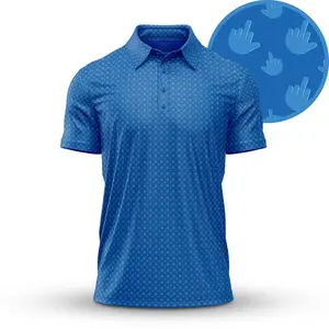 Birdie Finger - Blue Jay Funny Men's Bogey Bros Polo Golf Polo Shirt Luxurious Pattern Print Masters Golf Polo Tops Masters Tournament Shirt 2026 Championship Performance Outdoors Sport Shirt, Father's Day Gift, Gift for Him Husband Dad