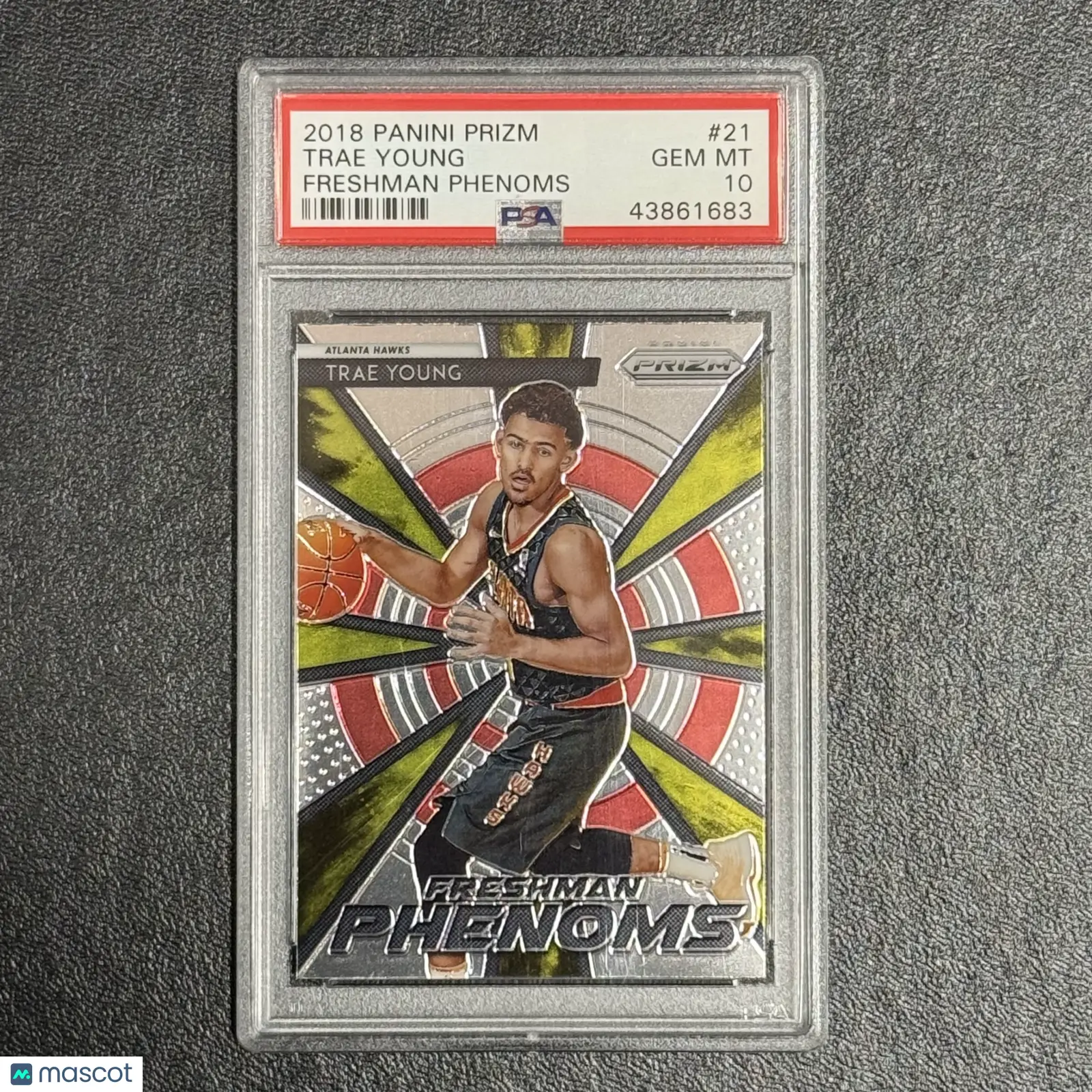 2018 Panini Prizm Freshman Phenoms#21 Trae Young Signed Card PSA10 Atlanta Hawks
