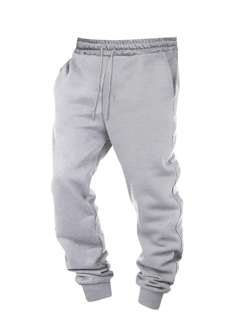 CCCMAI Men's casual fleece-lined pants with leg tie design and zipper pockets, thick and warm, comfortable to wear. Men's Clothing Simple Sports Pants Men's Pants Menswear Trouser. Plain